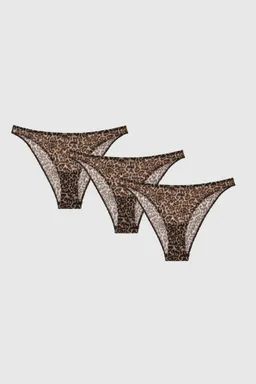 Understatement Understatement Damen vegan Multipack 3x Bikini Slips Mesh Leopard – Produktbild 1 von 1