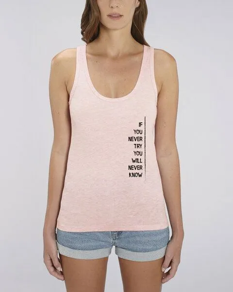 Human Family Human Family Bio Damen Tank-Top "Gleam - If U try" in 6 Farben, Rosa-meliert, – Produktbild 1 von 3