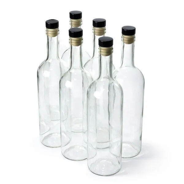 mikken mikken 6er Set Ölflasche 750ml Weinflasche Glasflasche mit Korken, Klarglas, – Produktbild 4 von 4