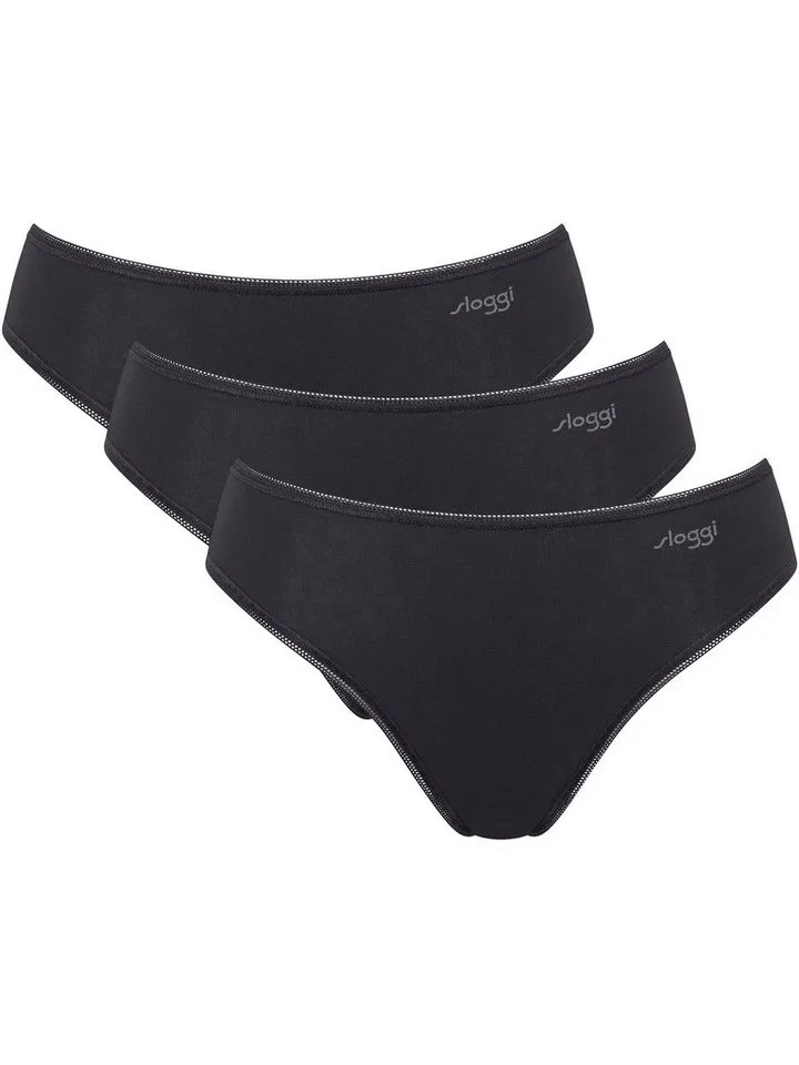 Sloggi Sloggi Tai-Slip Pure Comfort Tai (3-St), Schwarz, – Produktbild 1 von 4