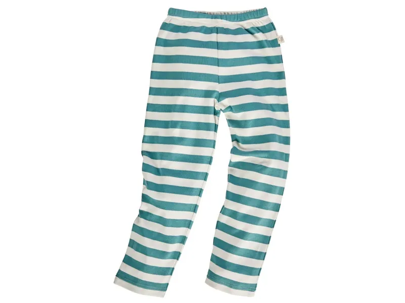 HANS NATUR Kinder Leggings Bio-Baumwolle grün-off white Gr.110/116, Grün, mehrfarbig, – Produktbild 1 von 2
