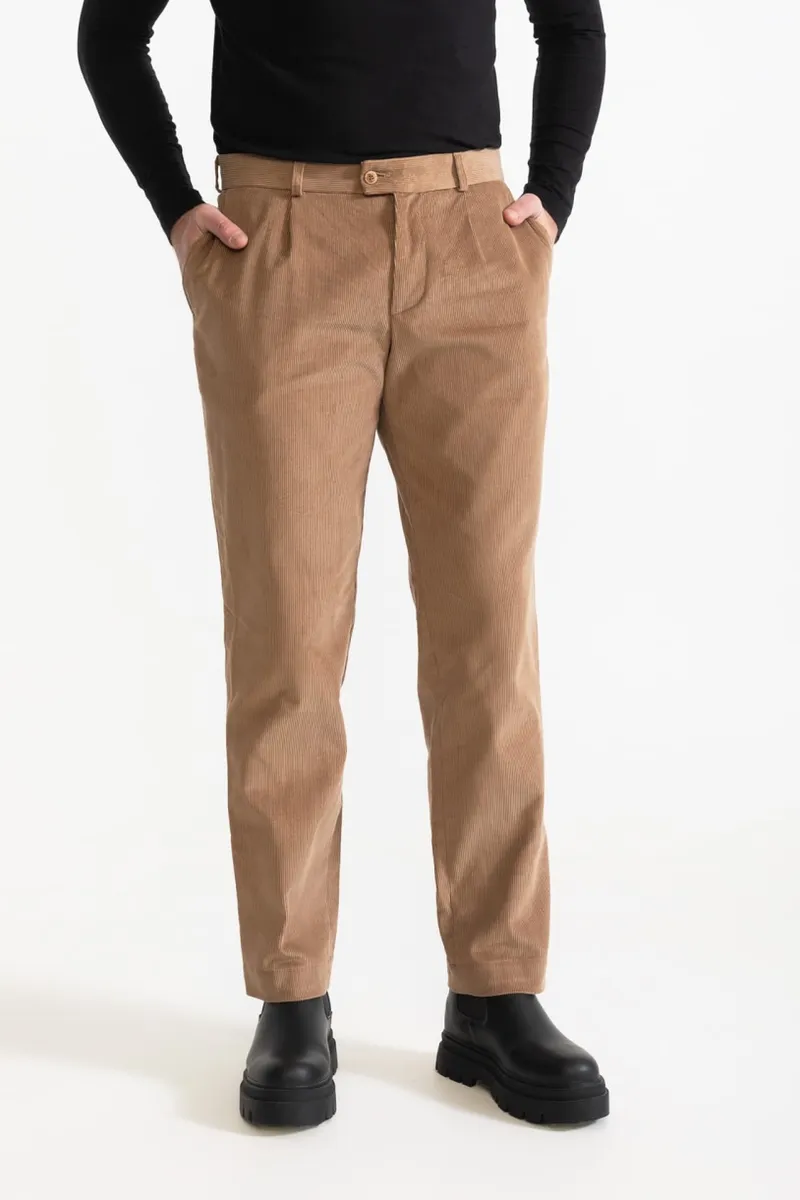 De IONESCU De IONESCU Herren vegan Hose Dacian Corduroy Toffee, Beige, – Produktbild 2 von 2