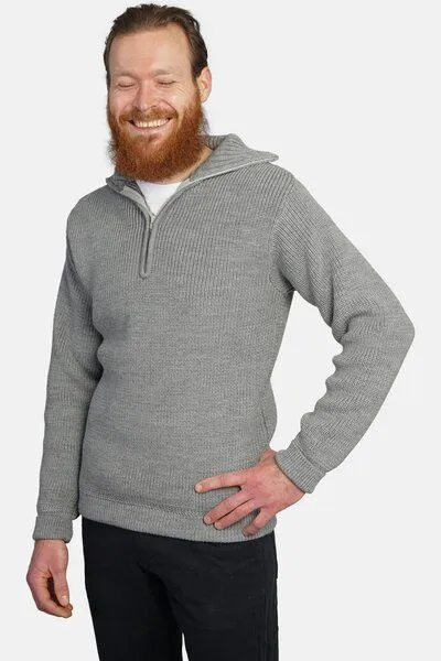 Hanseheld Troyer Hanseheld Merino GOTS Organic kbT Strickpullover Wolle, Grau, – Produktbild 3 von 4