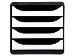 Exacompta Exacompta Schubladenbox Big Box Plus "Glossy", DIN A4+, 4 Schubladen offen, weiß – Produktbild 1 von 1