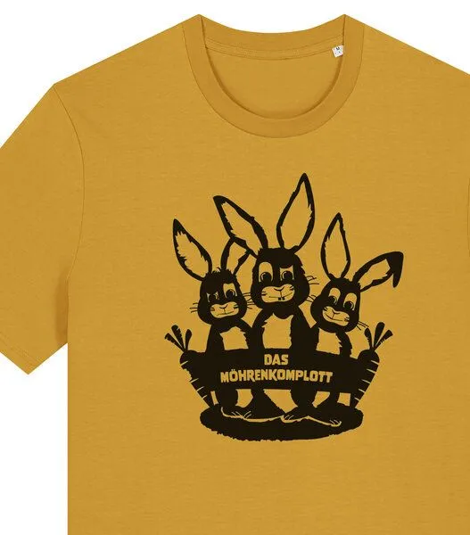 päfjes päfjes Das Hasen Möhrenkomplott - Fair Wear Männer/Unisex T-Shirt, Gelb, – Produktbild 3 von 4