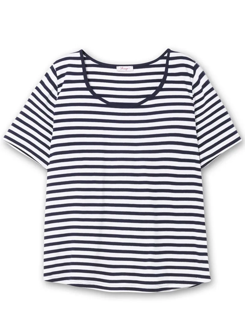 sheego Streifenshirt marine-weiß, Marine-weiß, – Produktbild 1 von 2