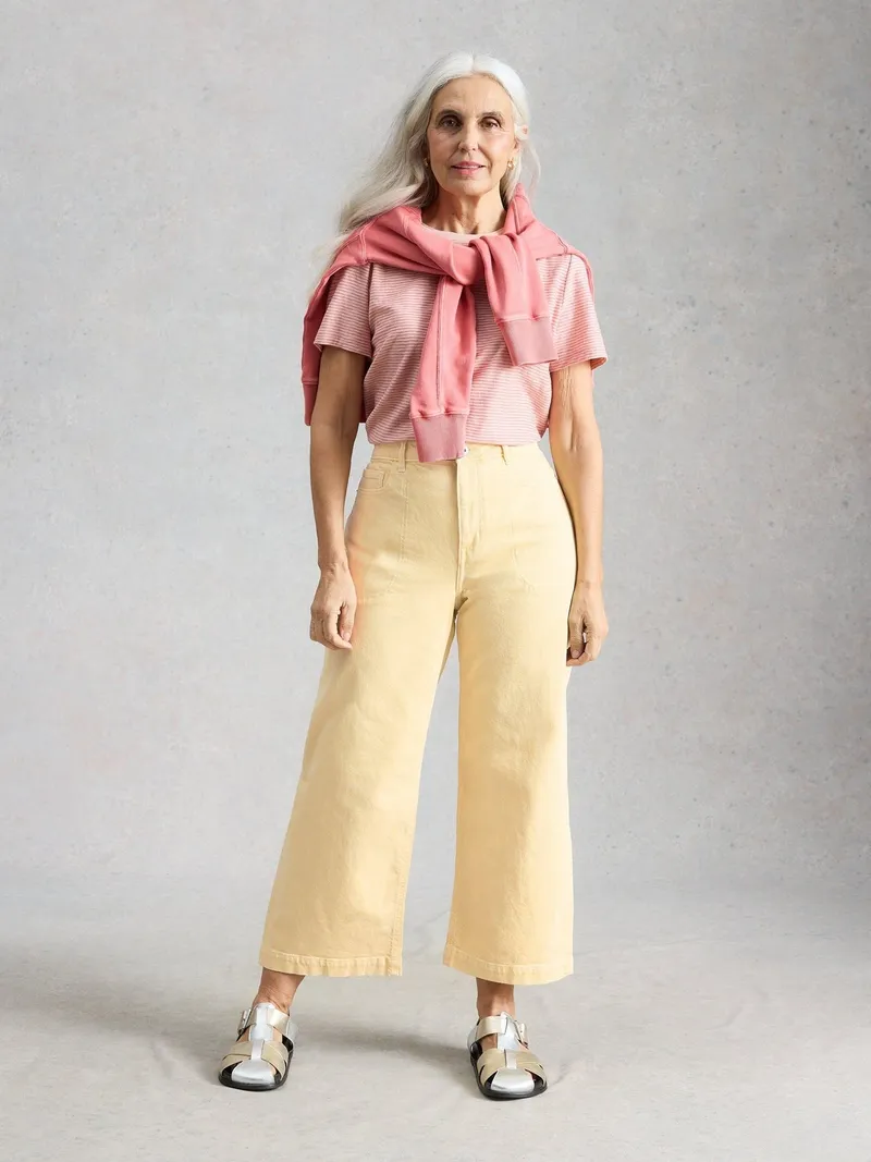 White Stuff 7/8-Jeans Tia mit weitem Bein - 50/R, Hellgelb, – Produktbild 2 von 4