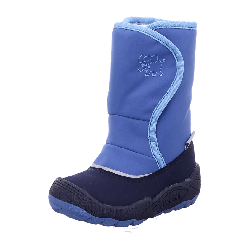 Affenzahn Affenzahn Elephant Snow Boot 0149130052 Blau - Stiefel mit Futter - Barfußschuhe KINDER, Blau für Kinder, blau, Größe 28 EU, Blau, – Produktbild 1 von 7