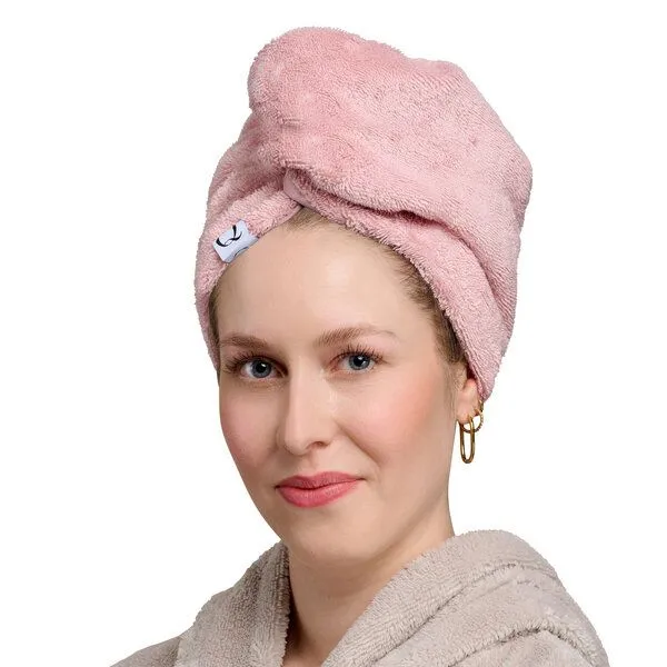 Qupro Qupro Turban-Handtuch vegane Seide - innen ultraglatt, Silver grey, – Produktbild 4 von 4