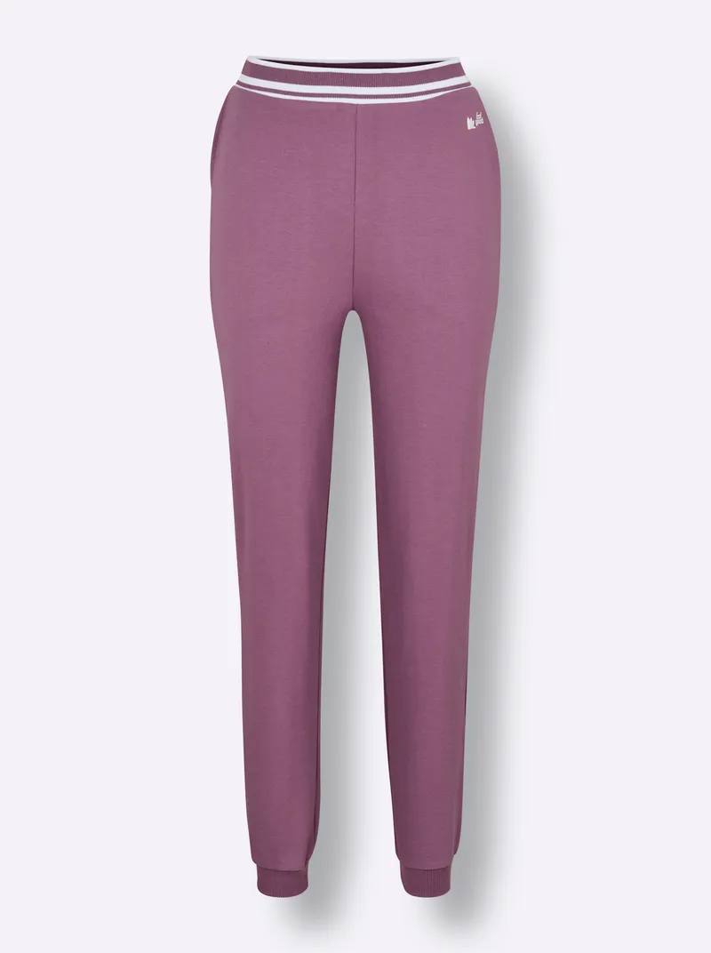feel good feel good Dehnbund-Hose violett-weiß, Violett-weiß, – Produktbild 1 von 2