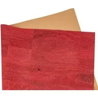Kork-Deko Kork-Deko Korkstoff, versch. Farben & Muster m. Trägerstoff aus Baumwolle, Rot, – Produktbild 1 von 1