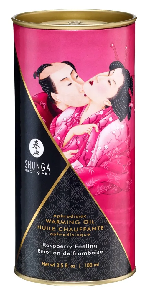 Shunga Shunga Massageöl Aphrodisiakum wärmendes Massage Öl Raspberry Feeling - Himbeer, Atemaktivierte Erwärmung – Produktbild 6 von 6