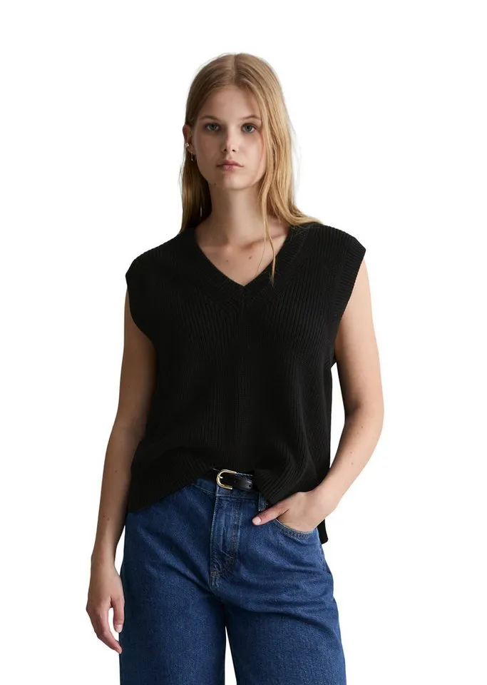 Marc O'Polo DENIM Pullunder regular aus reiner Bio-Baumwolle, Schwarz, – Produktbild 2 von 5