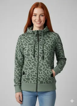 ragwear ragwear Sweatjacke RYLIE PRINT ZIP O aus Baumwollmischung, normale Passform, mit Reißverschluss – Produktbild 1 von 1