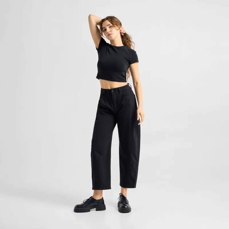 DAWN MOONDUST Soft Denim - Wide Barrel leg - Stay Black - Stay Black / 25 / 30 – Produktbild 1 von 1