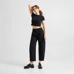 DAWN MOONDUST Soft Denim - Wide Barrel leg - Stay Black - Stay Black / 32 / 30 – Produktbild 1 von 1
