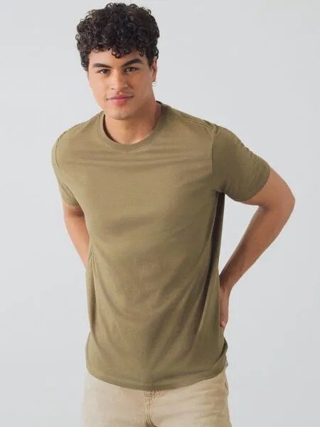 Honest Basics Honest Basics Herren Basic T-Shirt aus Bio- und recycelter Baumwolle, Oregano, – Produktbild 4 von 4