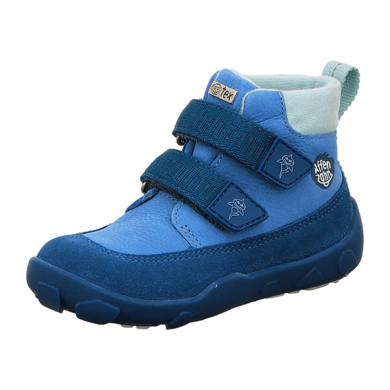 Affenzahn Affenzahn Low Boot Shark 0148830211 Blau - Stiefel mit Futter - Barfußschuhe KINDER, Blau, leder/textil für Kinder, blau, Größe 32 EU, Blau, – Produktbild 1 von 7