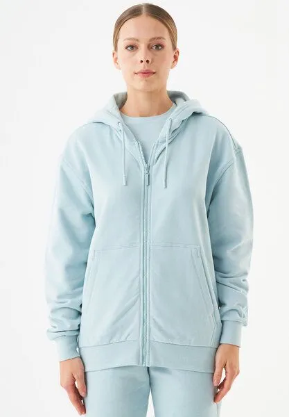 ORGANICATION ORGANICATION ESSENTIALS-JUNDA-Unisex Soft Touch Sweatjacke aus Bio-Baumwolle, Mint blue, – Produktbild 1 von 4