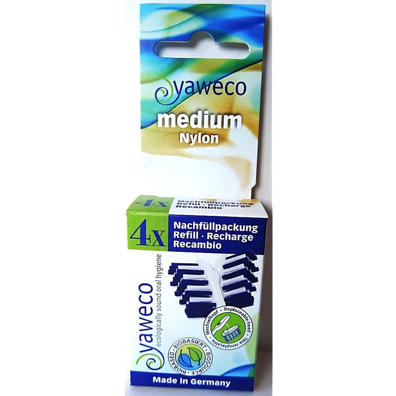 Yaweco Yaweco Ersatzköpfe für die Zahnbürste - Nylon Medium (4 Ersatzköpfe) – Produktbild 1 von 1