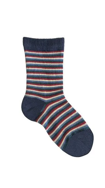 Leela Cotton Leela Cotton Baby/Kinder Socken aus 98% Bio-Baumwolle, Dunkelblau/kirschrot/jens 3329, – Produktbild 1 von 1