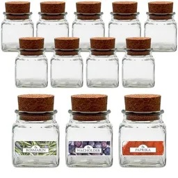 mikken mikken 12 Gewürzgläser eckig 120 ml mit Gewürzetiketten – Produktbild 1 von 1