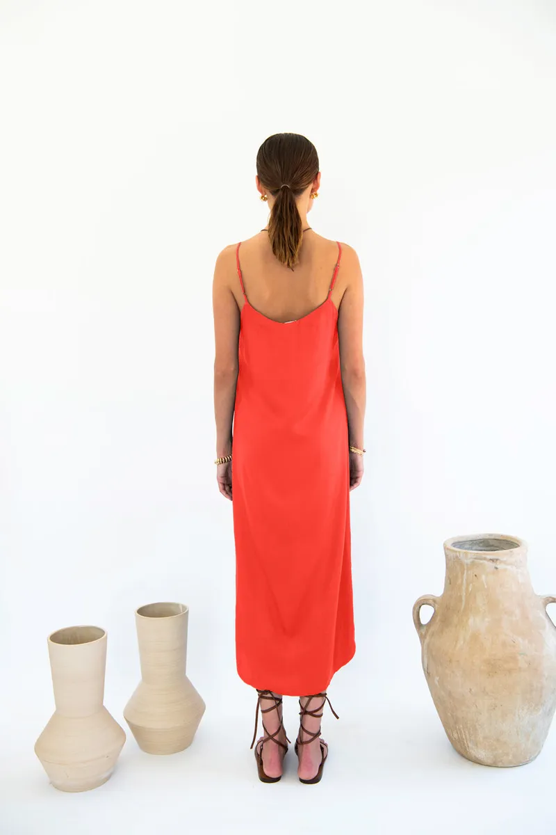Neu Nomads Neu Nomads Damen vegan Kleid Easy Slip Coral, Dunkelorange, – Produktbild 1 von 2