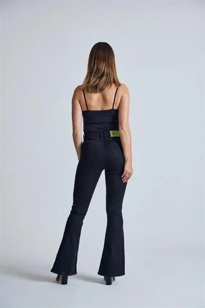 Flax and Loom Flax and Loom Schlaghose Skinny Fit Modell: Mavis, Ebony (schwarz), – Produktbild 5 von 5