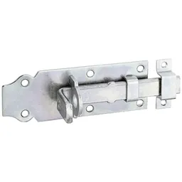 Alberts ALBERTS Schlossriegel, mit flachem Griff, gerade, mit Schlaufe, disp., Platte LxB100x44mm – Produktbild 1 von 1