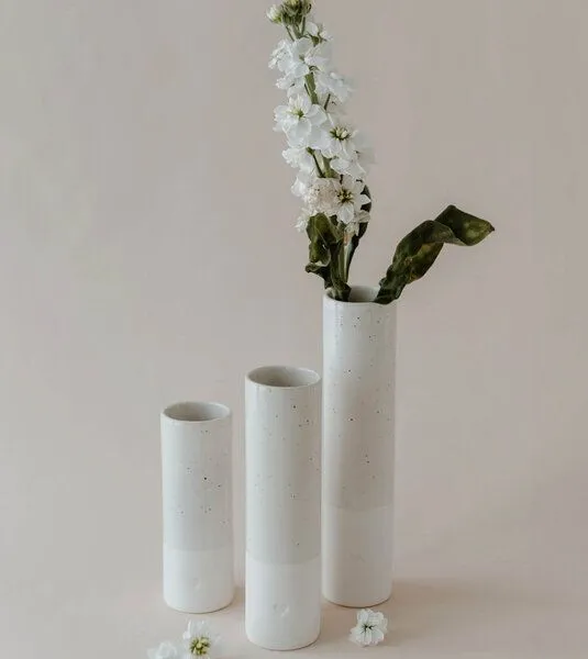 Eulenschnitt Eulenschnitt Vase mit Prägung aus Steingut – Produktbild 4 von 4