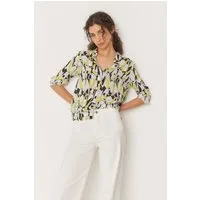 SKFK SKFK Damen vegan Shirt Asune Mehrfarbig Gelb/Schwarz – Produktbild 1 von 1