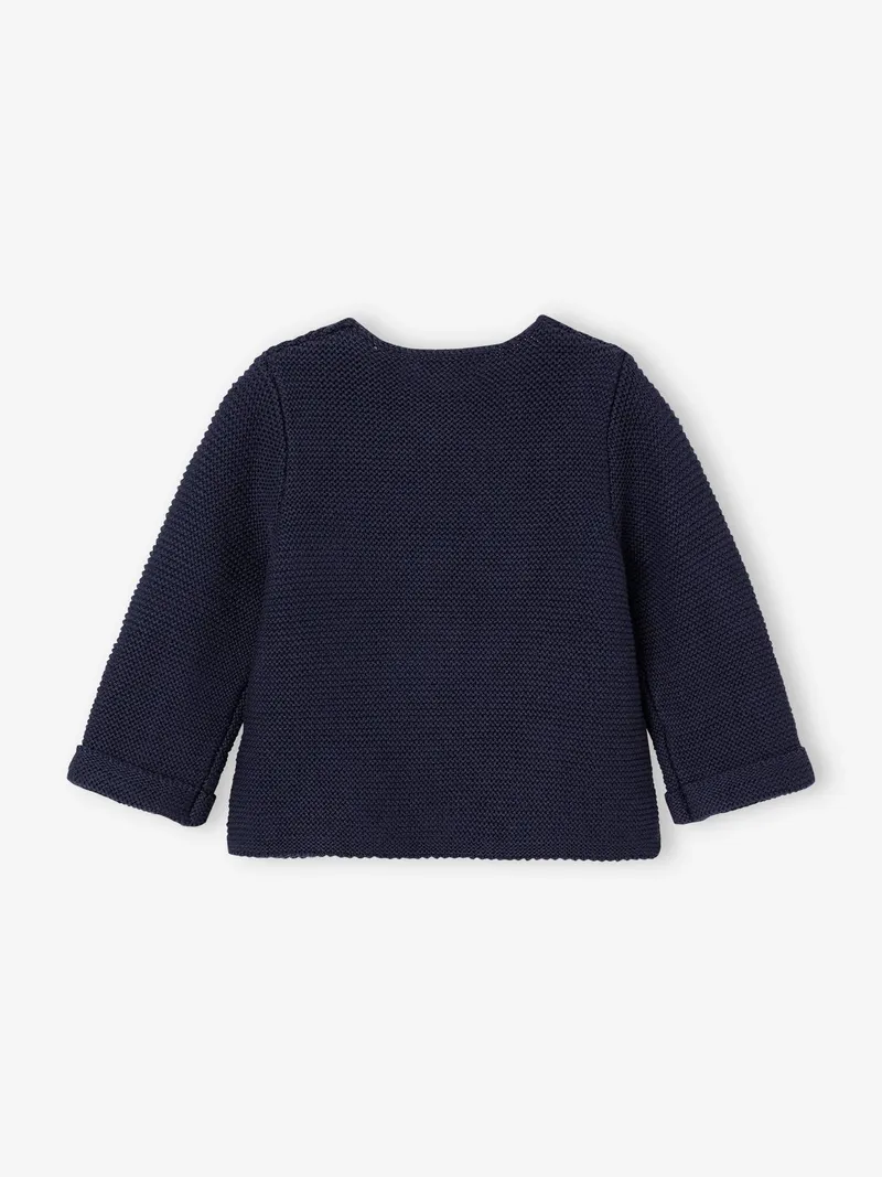 Vertbaudet Baby Strickjacke aus Baumwolle BASIC, Marine, – Produktbild 2 von 3