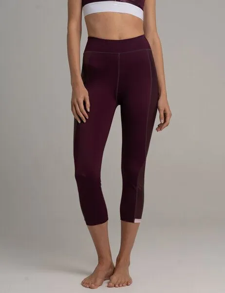Bodyguard Bodyguard Honolulu 3/4 Leggings aus ECONYL® mit Seitentasche, Aubergine, – Produktbild 2 von 4