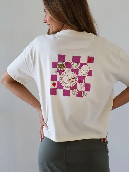 Kultgut Kultgut Artdesign - Shirt 100% Biobaumwolle - Boxiform- /Picnic, Natur, – Produktbild 4 von 4