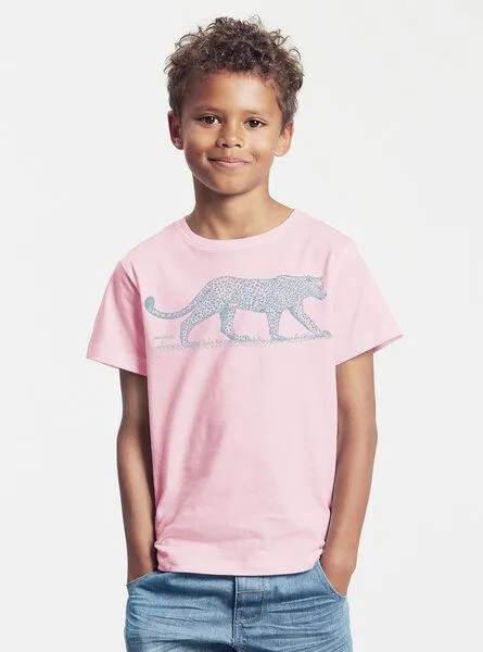 Peaces.bio - handbedruckte Biomode Peaces.bio - handbedruckte Biomode Bio-Kinder T-Shirt Leopard, Rosa, – Produktbild 2 von 2