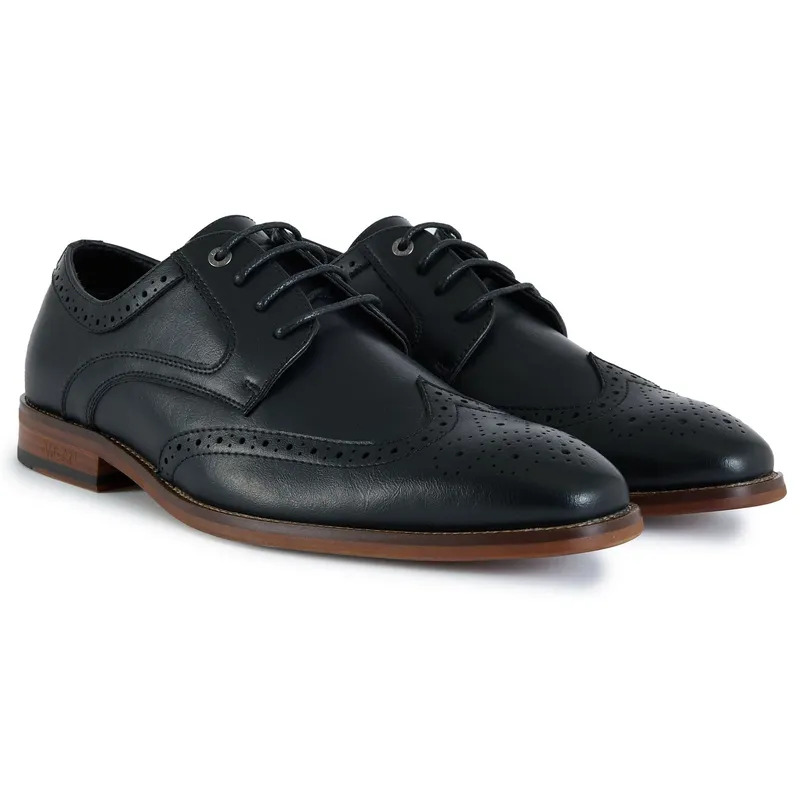 V.GAN V.GAN Herren vegan Brogue Schuhe Mocha, Schwarz, – Produktbild 2 von 2