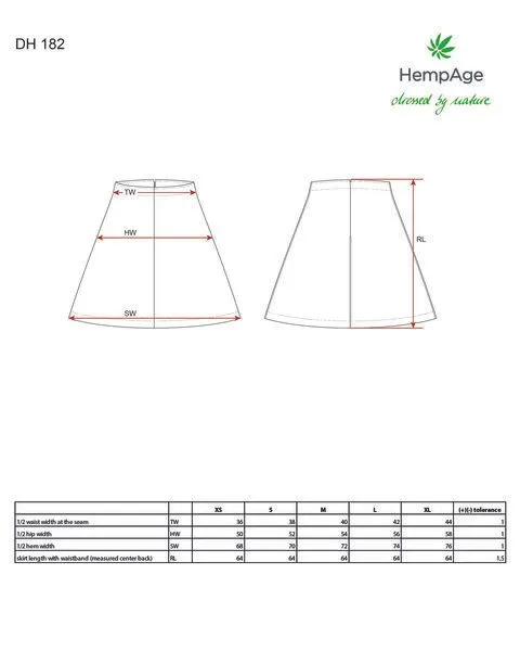 HempAge HempAge Luftiger Midirock Hanf/Biobaumwolle, Dark (schwarz), – Produktbild 3 von 4