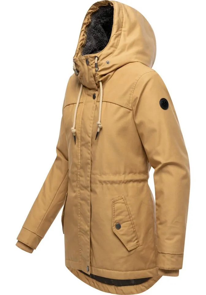ragwear ragwear Winterjacke Tawny Short YOUMODO Warme Jacke mit großer Kapuze und Kunstfellkragen, Braun, – Produktbild 5 von 5