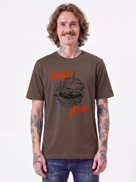 watapparel watapparel T-Shirt Unisex Burger please, Mocha, – Produktbild 2 von 2