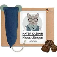 Kater Kasimir Kater Kasimir MAUS-JÜRGEN - XXL Spielmaus, handgemacht aus robustem Jeans-Stoff und Leder Ohren (Matatabi) – Produktbild 1 von 1