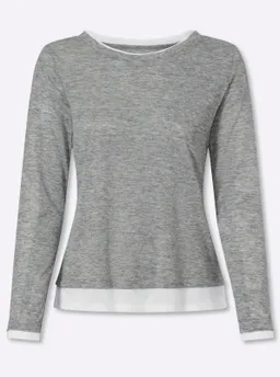 heine 2-in-1-Langarmshirt grau-meliert – Produktbild 1 von 1