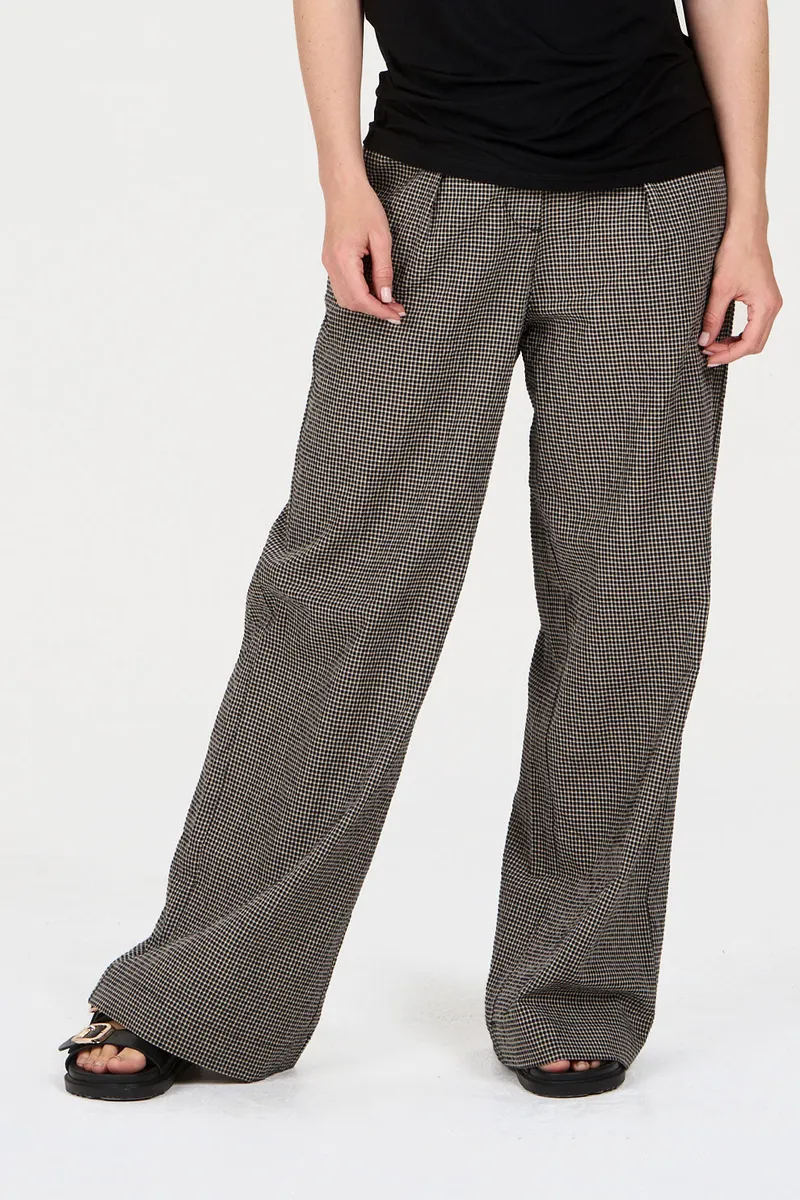 KOMODO KOMODO Damen vegan Hose Lola Check, Schwarz, – Produktbild 1 von 1