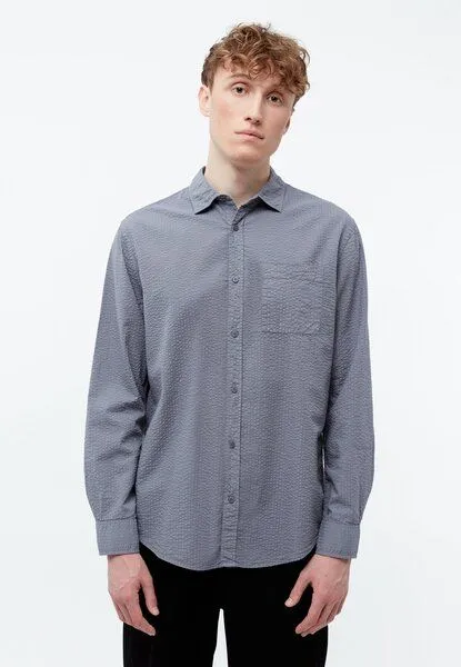 Givn Berlin Givn Berlin Hemd GBYUVAL aus Bio-Baumwoll Seersucker, Stormy grey (structure), – Produktbild 1 von 4