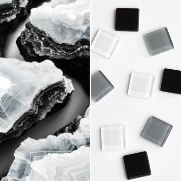 ALEXASCHA ALEXASCHA Magnet Set aus Upcycling Glas • 9 starke Magnete für den Kühlschrank • ideal zum Verschenken, Nachtquarz, – Produktbild 3 von 4