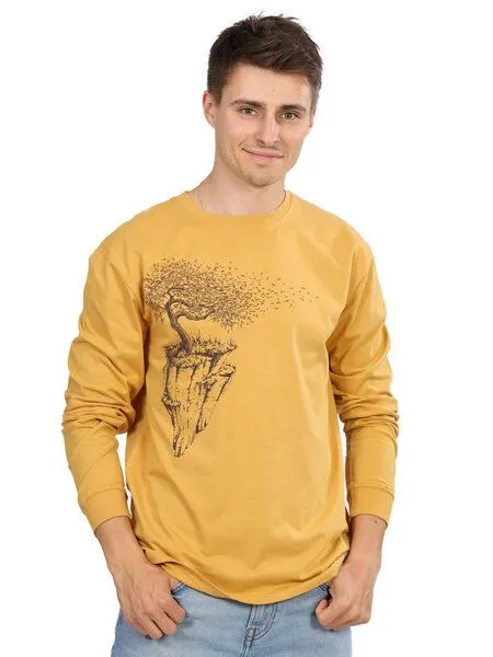 Life-Tree Life-Tree Longsleeve aus Biobaumwolle Fairwear für Herren Maple Island, Gelb, – Produktbild 5 von 5
