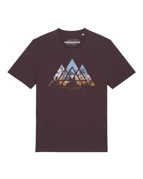 watapparel watapparel T-Shirt Unisex Geometric Landscape, Red brown, – Produktbild 1 von 2
