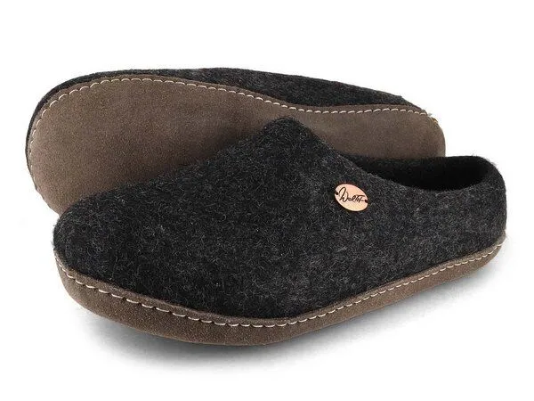WoolFit WoolFit Barfuß-Hausschuhe „Footprint“ hand-gefilzt, extra weich & flexibel, Graphit(grau), – Produktbild 3 von 4