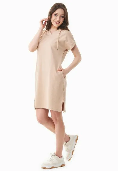 ORGANICATION ORGANICATION Kleid aus Bio-Baumwolle, Soft beige, – Produktbild 3 von 4
