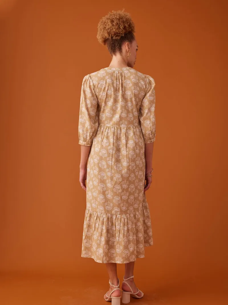 Envie De Fraise Langes Boho-Kleid für Schwangerschaft & Stillzeit ENVIE DE FRAISE, Gelb, – Produktbild 2 von 4