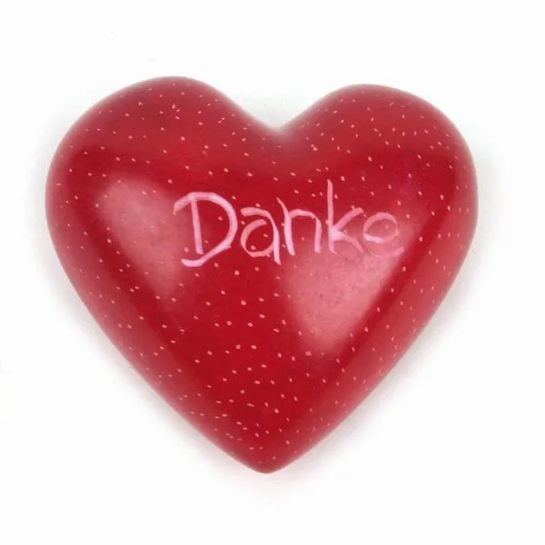 El Puente El Puente Deko-Herz "Danke" | Fair Trade & Handmade aus Kenia, Weiß,rot, – Produktbild 1 von 1